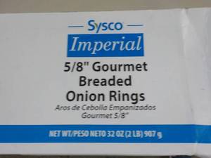 lot 268 image: 32 oz box Imperial Breaded Onion Ri...