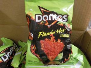 lot 302 image: 3 Cases Doritos Flamin Hot limon Ch...
