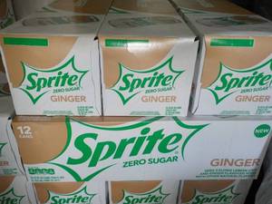 lot 317 image: 4 - 12 pks Sprite Ginger Zero Sugar...