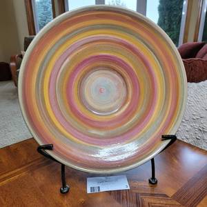 lot 03 image: Beautiful Vintage Hand-Crafted Ceramic Platter Signed by Artist
