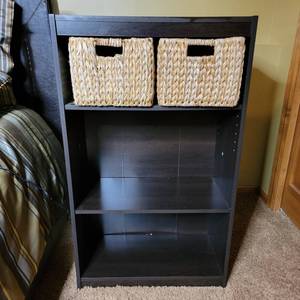 lot 48 image: Wooden Shelf with Two Storage Baskets