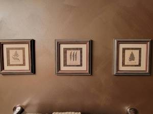 lot 49 image: Three Framed Prints and Faux Plant