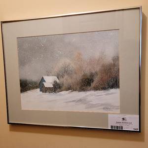 lot 141 image: Custom Framed Michael Derbyshire Original Watercolor Painting