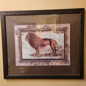 lot 143 image: Custom Framed Lions, Tigers and Leopard Prints