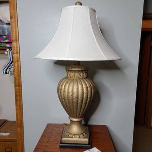 lot 149 image: Elegant Baroque-Style Table Lamp With Shade-Works Great