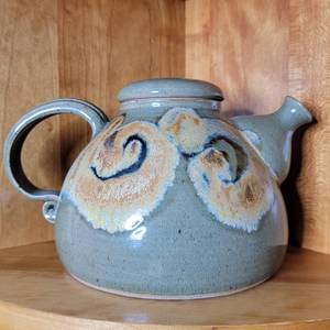 lot 155 image: Beautiful Hand-Thrown Ceramic Teapot Stamped by Artist