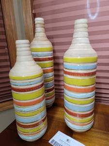 lot 152 image: 3 Beautiful Ceramic Bottles