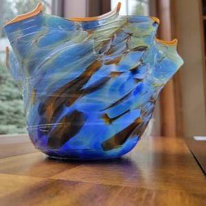 lot 167 image: Rare Vintage Millefiori Hand-Blown Glass Vase