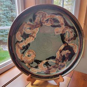 lot 180 image: Vintage On-of-A-Kind Ceramic 16 Platter Signed by Artist