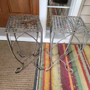 lot 187 image: 2 Metal Lawn Tables