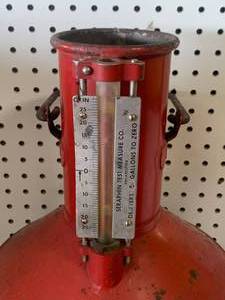 lot 4 image: Red Sarafin Fuel Test Calibrater 5 Gallon Tank ($225 sold online)