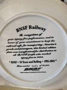 lot 71 image: Limited Edition BNSF Plate
