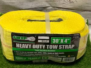 lot 103 image: New 4 X 30 Heavy Duty Tow Strap 20,000 Pound Breaking Strength