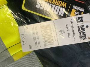 lot 105 image: High Visibility New Canvas Bib Size Large $159 Retail