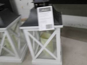 2 16 inch wooden solar lanterns gl...