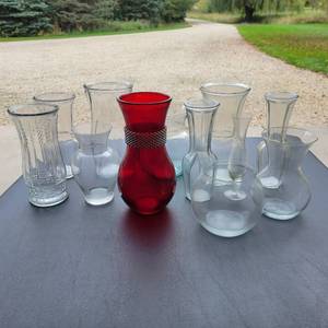 Set of 12 Beautiful Glass Vases