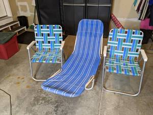 3 Classic Woven Lawn Chairs