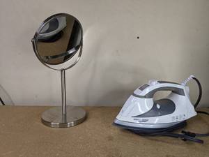 Black and Decker Steam Iron and Standing Beauty Mirror