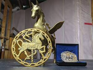 Rare Vintage 1970s Brass Horse and Pegasus Collection