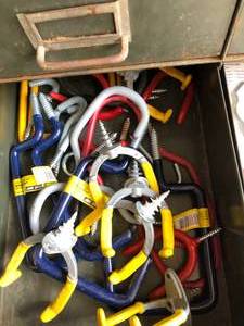 Putty Knives, wheels, wall hooks