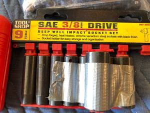 Ratchet set, Drill bit set, Deep Well Impact Socket Set & more