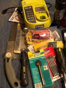 Feather Board, Ryobi charger & Chisels