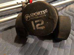 12 lb Hand Weights and Pair of Crutches