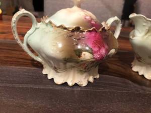 Antique Austrian Creamer and Sugar bowl