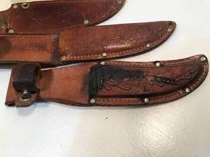 Horn and 3 Knife Sheaths