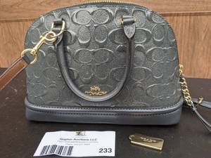 lot 233 image: Coach Signature Debossed Patent Leather Mini Sierra Satchel ($400 Value)