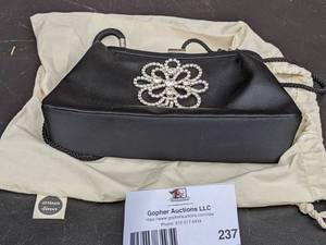 lot 237 image: Elegant Marshall Fields Satin and Rhinestone Evening Bag