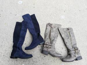 lot 301 image: 2 Pairs of Womens Size 7.5 Suede Boots-