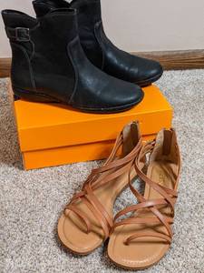 Size 8 Sporto Black Womens Boots and Carlos Santana Tan Sandals&nbsp