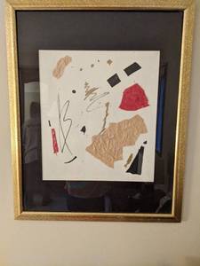Set of (2) Framed and Matted Abstract Wall Art&nbsp