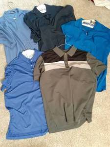 Set of (5) Mens 2XL Polo Golf Shirts Pro Series, Greg Norman, Dri-Fit