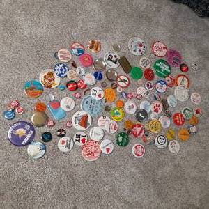 Large Assortment of Collectible Vintage Buttons 1969 Circus Days, 1970 and 1952 St. Paul, and So Much More&nbsp