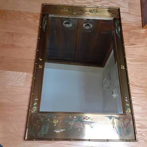 Gorgeous Vintage Rectangle Oriental Wall Mirror