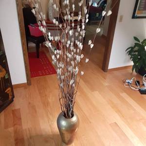 &nbspStunning Brass Vase with Pussy Willows&nbsp