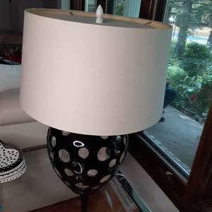 Gorgeous Abstract Ceramic Table Lamp with Matching Shade&nbsp