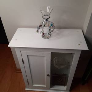 Skinny White 2-Shelf Medicine Cabinet with Storage