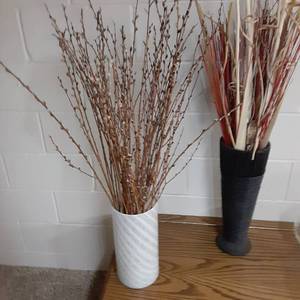 Set of (2) Beautiful Large Vases with Branches&nbsp