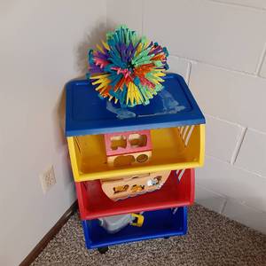 Colorful Childrens 3-Tiered Storage Caddy with Toys&nbsp