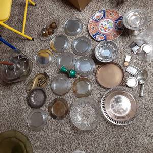 Assortment of Vintage Silver and Brass Decor and Kitchenware&nbsp