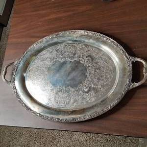 Gorgeous Intricate WM Rogers Silver Serving Platter&nbsp