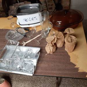 Vintage Assortment of Serving Dishes and an Electric Food Warmer&nbsp