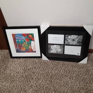 Beautiful Framed and Matted Wall Art and New Empty Frame&nbsp