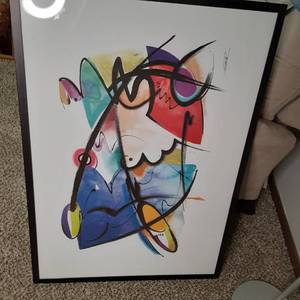 Eye Catching Framed and Matted Abstract Art&nbsp