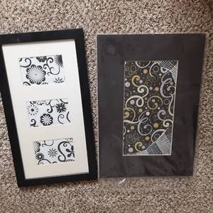 Set of (2) Matted Artwork in Silver and Grey Tones&nbsp