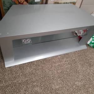 Low Sleek Silver TV Stand&nbsp
