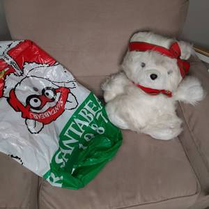 Vintage Collectible 1987 Santa Bear with Bag